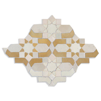 Mosaic House Moroccan tile Dazzle 1-32 Cust White,   Tan, beige, natural, terracotta   solid zellige, mosaic, zellij, field, pattern, glaze, intricate, classic, traditional, complex 